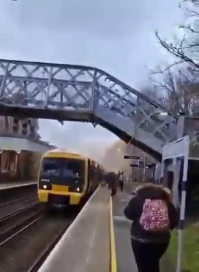 Train on fire in the UK
