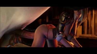 Ashe getting a nice deep pounding from her horse (thebartender)