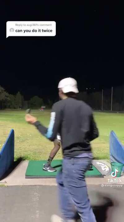 One handed golf drive