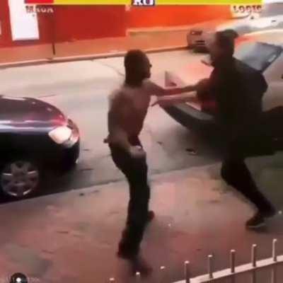 Picking a fight with what looks like a karate expert