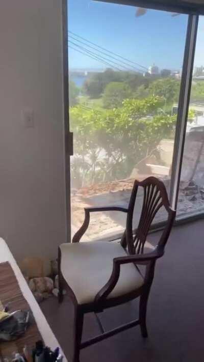 So apparently, the whole balcony just fell down...