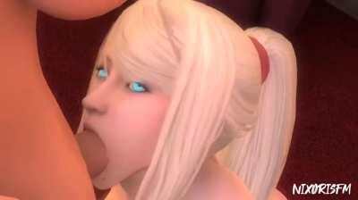 Samus sucking Blonde Futa Elizabeth (Nixori) [Bioshock & Metroid]