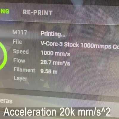 STOCK RatRig V-CORE-3 nails a 1000mm/s print!