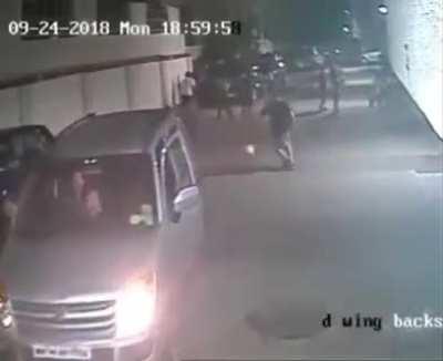 Stopping to tie your shoes.