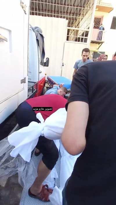 Saying goodbyes to martyrs that were killed by israeli warplanes bombing