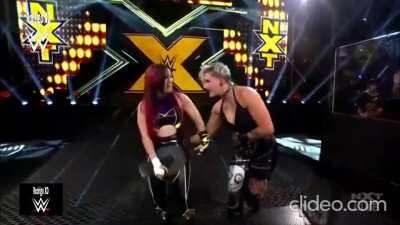 maybe she lost, buts he didn't miss her chance to spank Io