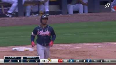 [Highlight] [Highlight] Ozzie Albies gives the Braves the lead in the eighth with a 3-run homer.