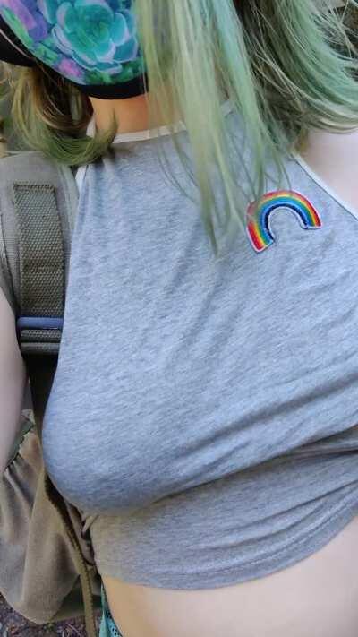 Public titty flash, and a peek at my ass