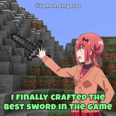 Satania plays minecraft