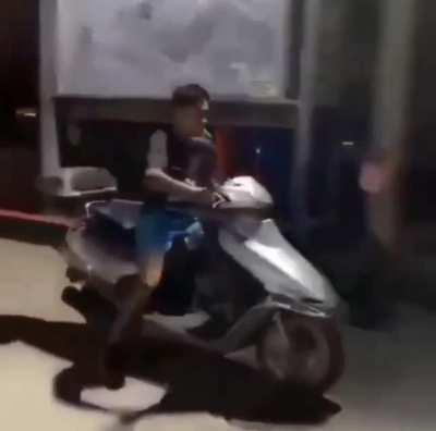 WCGW if I try to ride my scooter into a space not big enough for me