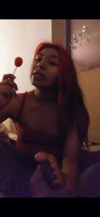 The lollipop taste good but my toes taste better 😍