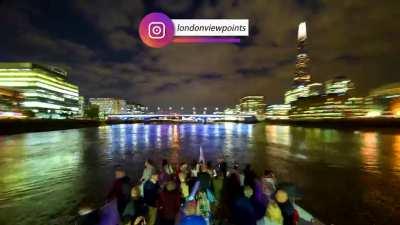 See all the Illuminated River bridges from a cruise, in hyperlapse, from Vauxahall to Canary Wharf