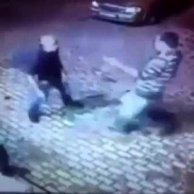 Messing up with elderly retired boxer