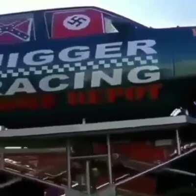 Not racist i think because its a black man that own the car and its the same man that own the car that says the words