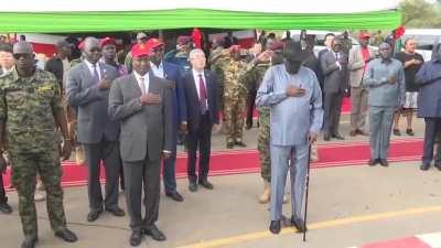 South Sudan President Salva Kiir pees on himself in Public