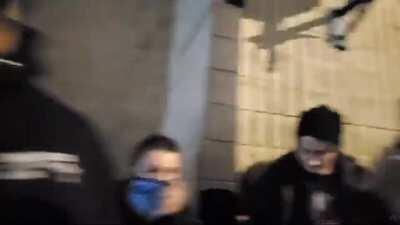 Black Rebel is hit in the head with a rock thrown by BLM in Vancouver, WA