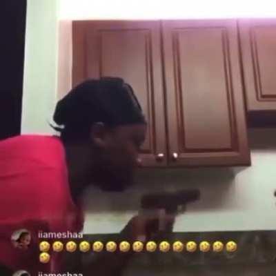 Live streaming yourself threatening your boyfriend at gunpoint and the people watching are laughing. Imagine the roles were reversed.