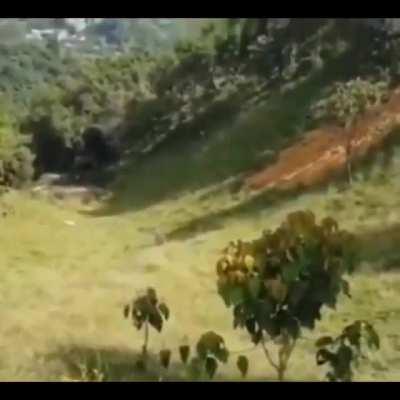 Hmb while I ride inside of a tire down a very steep hill