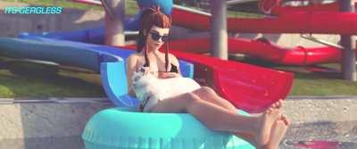 Tracer & Brigitte at Water Park (its-gergless) [Overwatch]