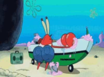 Had a dream of the twerking Mr Krabs gif but with CG5's 