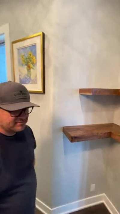 I made some floating walnut shelves with a little something extra.