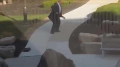 The background laughing is even funnier than the situation itself.