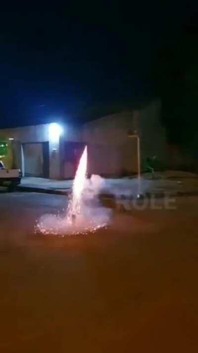WCGW when firing fireworks on the street.