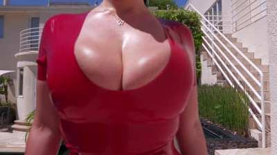 Angela causes a tittyquake