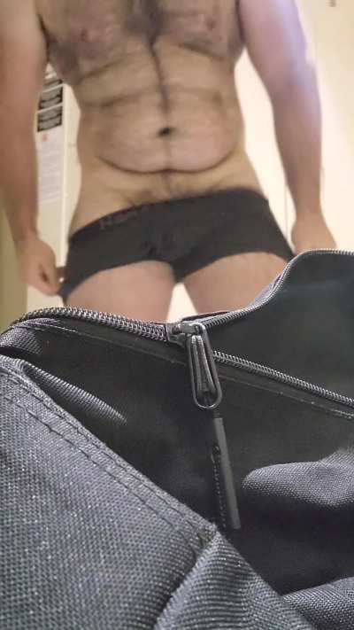 Changing in the locker room