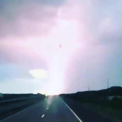 Triangle UFO during a storm over Brazil