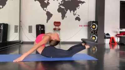 stretching on the mat