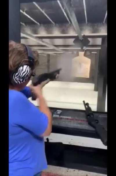 My mother wanted a pistol grip 12 gauge, I told her she was going to hurt herself. Her idiot friend took her to the range without my knowledge.