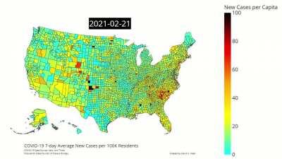 The spread of COVID-19 in the USA visualized