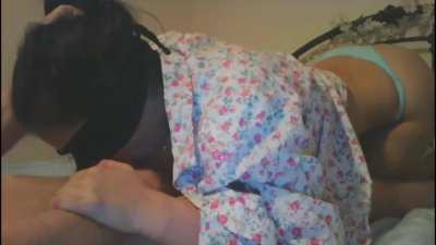 He Forces Her Head Down to Deep Throat The Cum.