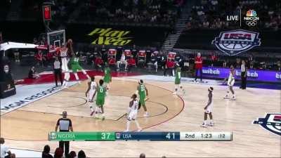 [Highlight] Precious Achiuwa absolutely rejects Kevin Durant's dunk attempt!