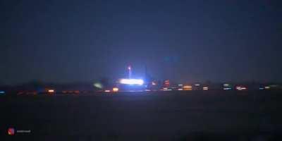 A SU-30MKI taking off with full afterburners