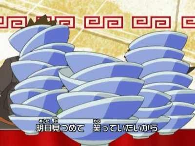 May eating 30 bowls of ramen in her ending theme in 2006