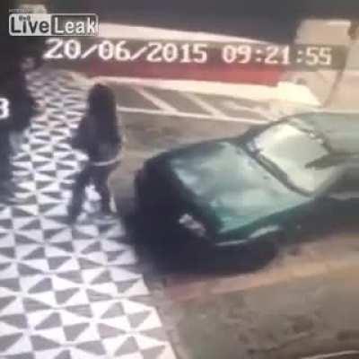 Trying to sit on someone else's car