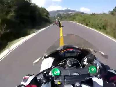 Treating roads like a racetrack...and then it happens