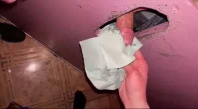 Ruined orgasm, She cleans up but he cums and instead of stroking she cleans him up too.