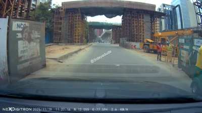 Brand new car gets damaged by Truck