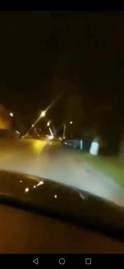 Drunk driving like an idiot rear ends car