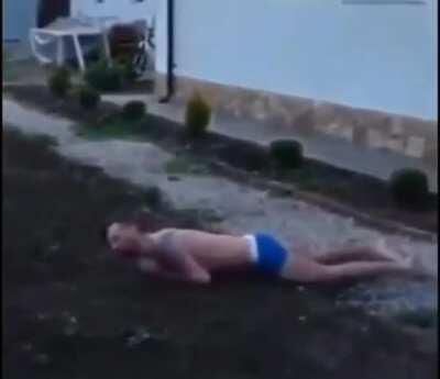 Hey, the pool's on the other side...