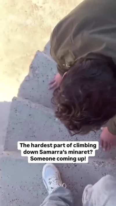 Climbing down Samarra minaret
