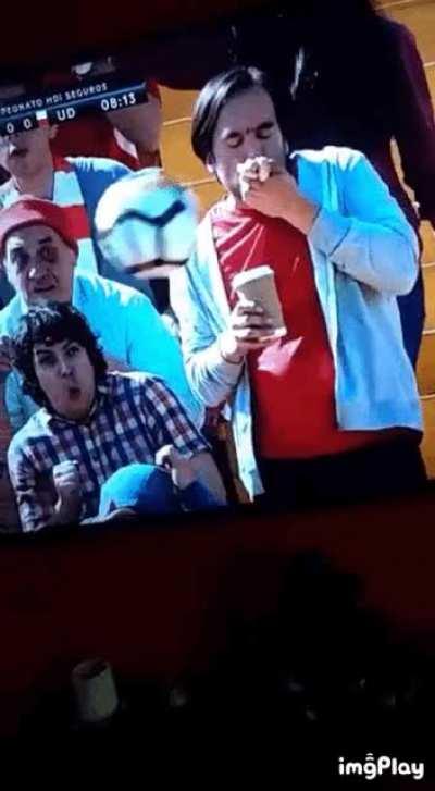 Enjoying my hotdog when......