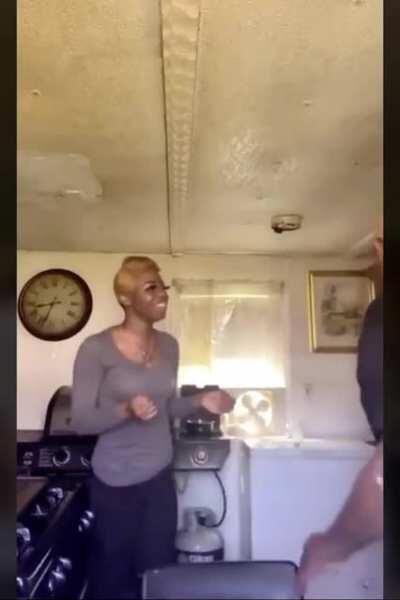 Daughter dyes dads hair blonde without him knowing.