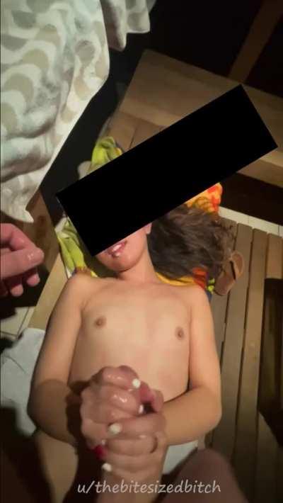 I helped him cum 3 times during this sauna session. The 2nd and 3rd were creampies 🫣