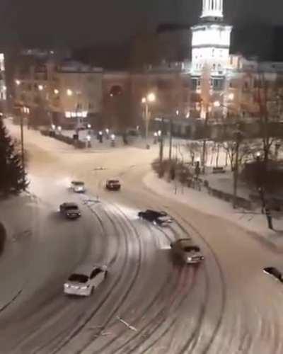 In Siberia you gotta know how to drift just to get around on public roads