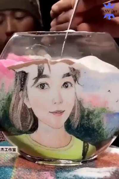 Mesmerizing sand art.