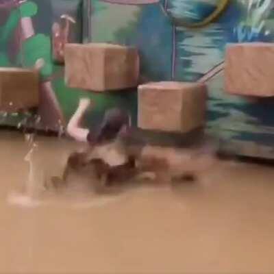 To finish an obstacle course